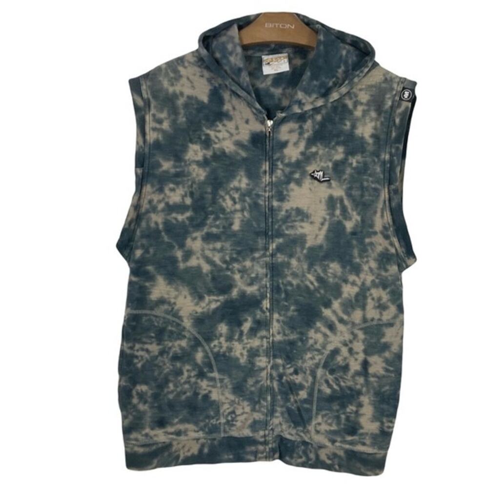 NWOT MECCA Hoodie Sweatshirt Vest Top 2XL Tie-Dye Sleeveless Pocket Zip Skater